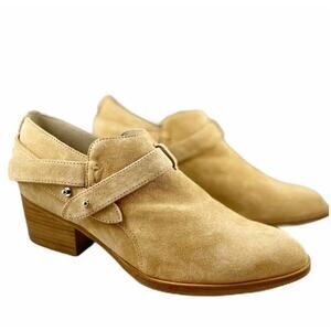 RAG & BONE Harley Ankle Boots Dune Camel Italian Suede Booties Block Heel 10 NIB